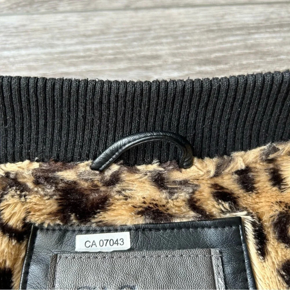 Ci Sono By Cavalini Black Faux Leather Bomber Jacket - Picture 10 of 16